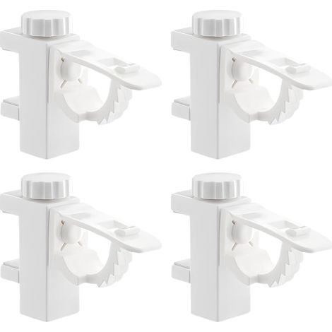 4 pièces De Pince Porte Rideaux,Barre Transversale Réglable,Tringle à Rideaux en Plastique,Tringle Rideaux Sans Percage,Attache Rideau Sans Percage,Supports Pour Tringles à Rideaux