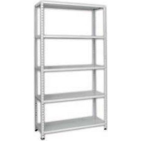 1PZ scaffali in kit 5 ripiani grigio angolari interi - 5 ripiani cm.100x40x200h.
