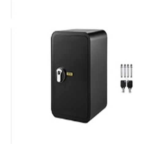 Petit coffre-fort Coffre-fort à serrures à empreintes digitales, tirelire secrète cachée de 1/1,8 pieds cubes avec 2 clés for stocker de l'argent for le bureau à domicile(Black 1.8 Cubic Feet) (1/5)
