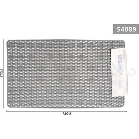 TRADE SHOP - Tappeto Per Doccia Tappetino Vasca Da Bagno Rettangolare 37 X 72 Cm Grigio 54089 -