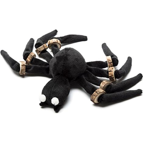 Jouet araignée Halloween pour chat avec copeaux de bois dentaires, pattes noires rigolotes, jouet amusant pour félin. (1/5)