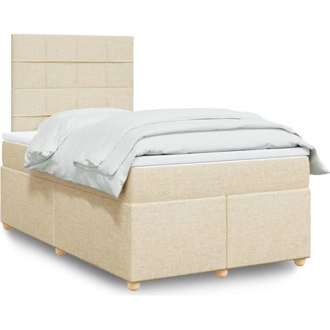 Boxspringbett mit Matratze Creme 120x190 cm Stoff