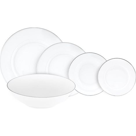 Servizio piatti in porcellana 38 pezzi con insalatiera Platinum Chic (1/3)