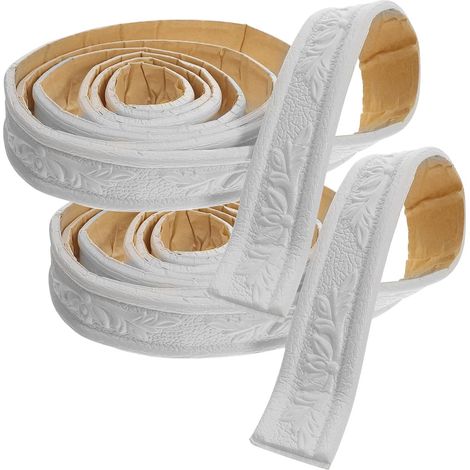 Bordure De Papier Peint 3D Autocollante Moulure Murale Flexible 89.76X1.57X0.39 Pouces Garniture Décorative Pour Cuisine Salle De Bain Bar