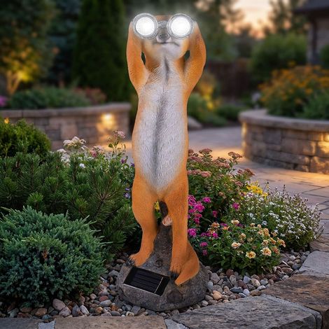 Lampe solaire d'extérieur à LED Lampe de jardin à détecteur de crépuscule Marron H 39,5 cm (1/5)