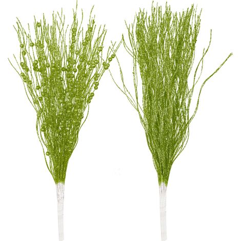 16 tiges de perles vertes pour bouquets et décorations de fêtes et mariages. (1/3)