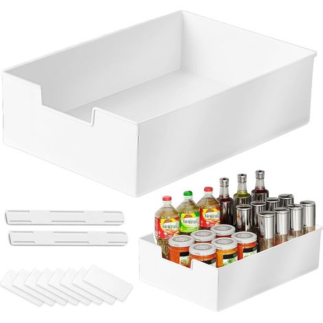Étagères de rangement télescopiques 31,5 cm x 21,5 cm x 9 cm Blanc Cuisine Salon Maison (1/5)