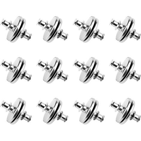24 paia di magneti per tende，fermatende magnetici con perno di fissaggio，Ideali per tende da doccia，camera da letto e ufficio (argento) (1/5)
