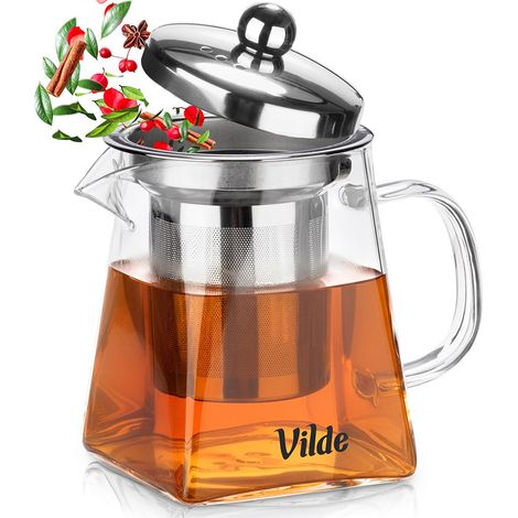 Théière en verre résistant à la chaleur avec infuseur 330 ml (1/5)