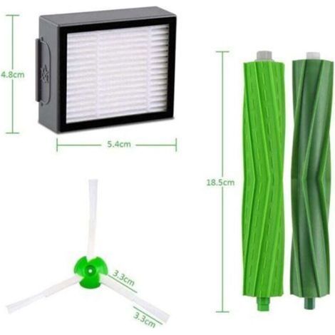 Spare parts pack for ROOMBA series i3, i4, i7, E5, E6, E7, filters, brushes and rollers (1/3)