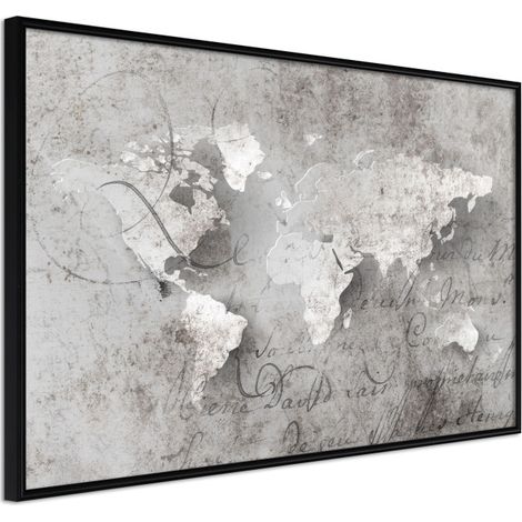Affiche Murale Encadrée "World of Words" 45 x 30 cm Noir