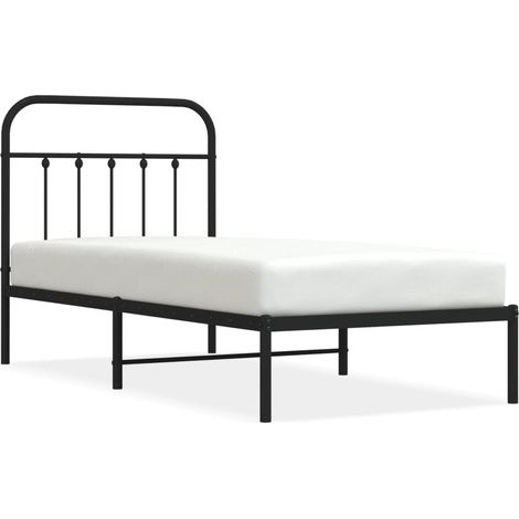 Maison Exclusive - Bettgestell mit Kopfteil Metall Schwarz 80x200