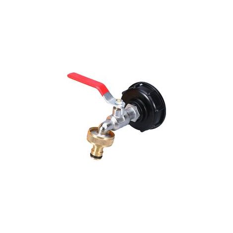 Válvula de drenaje IBC de 3/4", válvula para tanque de 1000 L, manguera para tanque IBC S60x6 con conexión de rosca interna de latón de 1 pulgada para tanque de agua, tanque de agua de lluvia, accesor