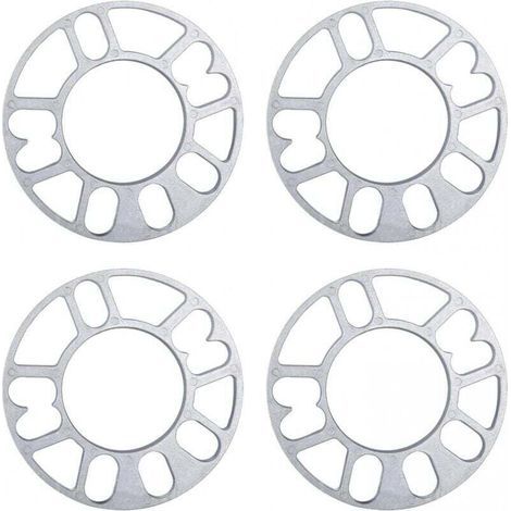 4 Pcs Entretoises De Roues En Alliage Aluminium, joints de moyeu de roue élargis modifiés, elargisseur de voie, 3mm d'épaisseur entretoises de roue universelles (1/5)