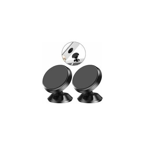 Support Telephone Voiture, [Lot de 2] ivoler porte Téléphone Voiture Universel 360° Rotation, Magnetique portable Aimant Adhésif pour Smartphone, Compatible pour Phones ou appareils GPS-Noir (1/5)