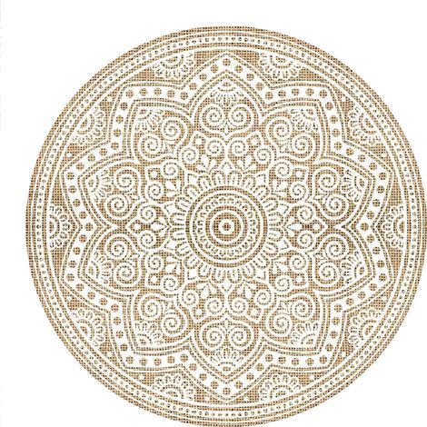 Set de table rond en toile de jute mandala 38 cm (1/2)