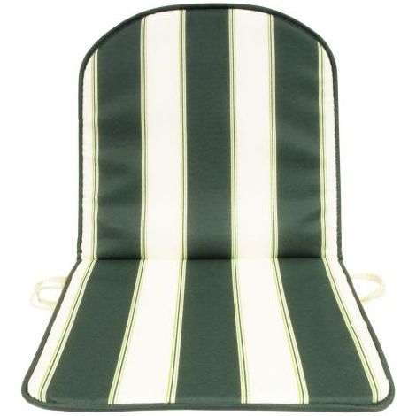 Cuscini con schienale basso per sedie poltrone poliestere e cotone cm 80x42x2 con imbottitura 8 pz rigato verde da giardino esterno