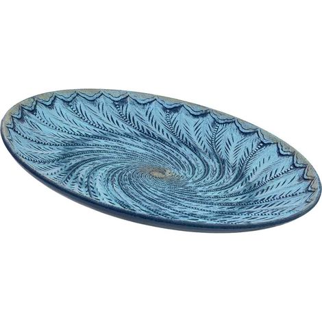 Bandeja decorativa de madera azul 40x40x4h cm
