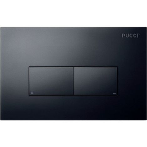 Placca di comando doppio tasto universale per cassette incasso doppio risciacquo - Nero opaco (1/5)