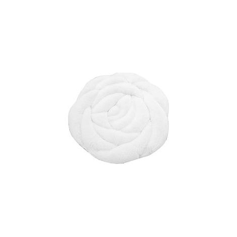 Galette de Chaise Épais Cousins Matelassé Confortable pour Intérieur et Extérieur Coussin de Siège Forme de Fleur pour Bureau Salon Maison Jardin (White 17.7x17.7x2in)