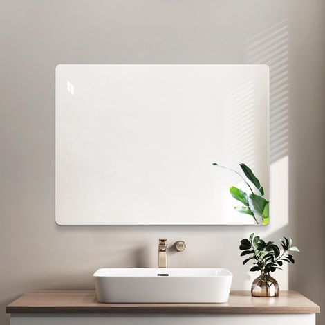Miroir mural sans cadre 100×75cm – Miroir de salle de bain haute définition sans cuivre Ce produit de haute qualité alli (1/5)