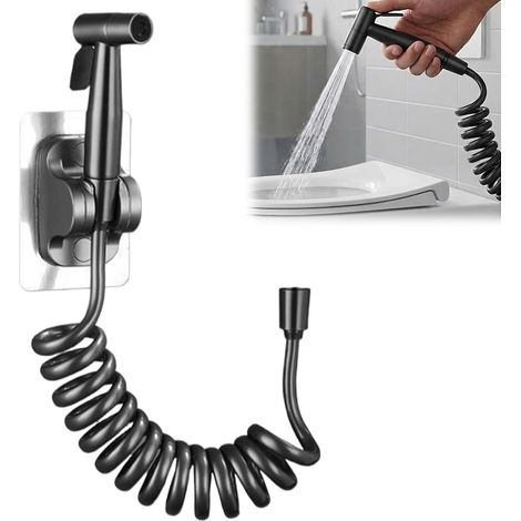 1 douchette à main pour bidet, insert de bidet pour toilettes – Douche popo en acier inoxydable, jet de douche, avec support de tuyau, pour bain d'animaux de compagnie et soins personnels (1/5)
