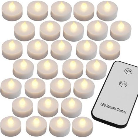 30 Bougies LED Blanc Chaud pour Table de Noël décoration maison : Télécommande incluse (1/2)