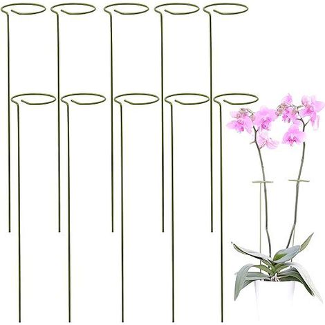 Kit de 10 tuteurs pour plantes grimpantes et fleurs - Tuteur vert - Favorise la croissance de vos fleurs - Tuteurs pour tomates - Tuteurs pour orchidées, amaryllis, pivoines, poivrons et plus encore (1/5)
