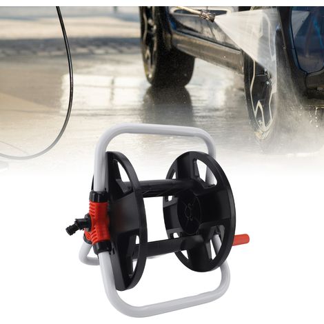 Carrete portátil de ABS para manguera de jardín con carro para almacenar mangueras de jardín para lavado de autos, cuidado del césped y agricultura, 32 cm, negro, 20 m/65.6 ft, G1/2 (1/5)