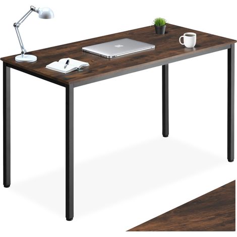 Bureau style industriel en panneau aggloméré bois foncé