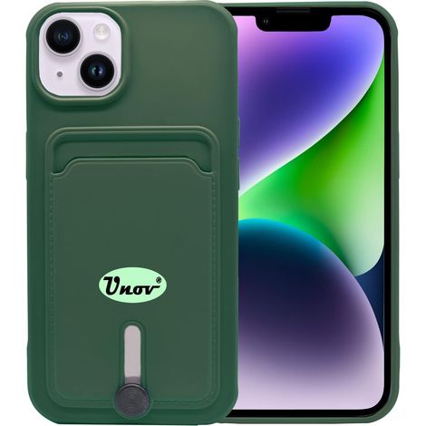 FUNDA DE SILICONA PARA APPLE IPHONE 14 PLUS VERDE + BILLETERA CON RANURA PARA TARJETAS (1/5)