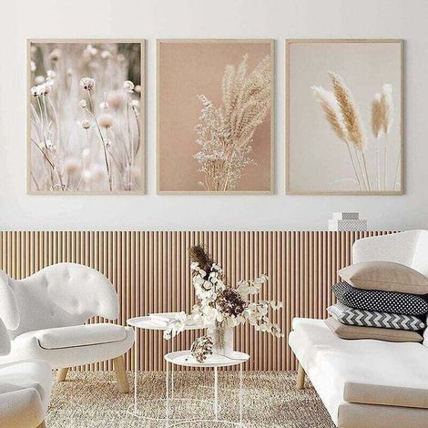 Peinture Moderne Pampas Herbe Plantes Nature Paysage Peinture Herbe Séchée Moderne Boho Botanique Affiche Mur Photos Décor3 pièces 20x30 cm sans Cadre (1/4)
