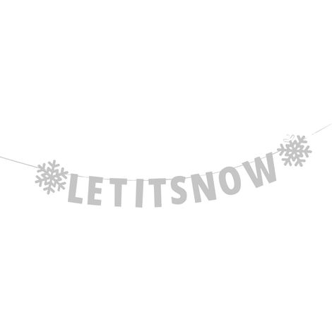 Bannière Hivernale Laissez Neiger Guirlande Flocons de Neige Décoration Suspendue pour Noël Bannière de Porte Hivernale Accessoires de Suspension Inclus (1/5)