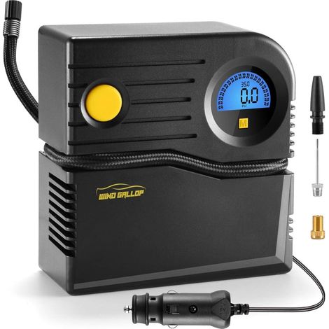 12V Auto-Reifenfüller Mini-Auto-Kompressor Tragbarer Luftkompressor Auto-Reifenpumpe Elektrische Zigarettenanzünder-Fahrradpumpe mit Manometer und Ventiladaptern (blau)