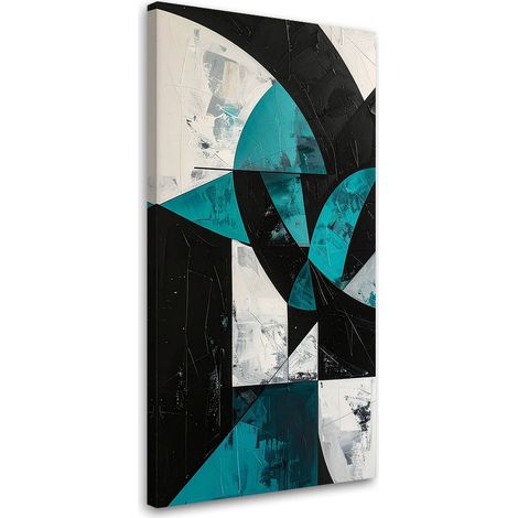 Stampe su Tela, Forme geometriche astratte turchese, 40x80 (1/5)