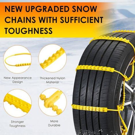 Chaines A Neige - Universelles - Réglables - Pour Pneus 165 À 275 Mm - Voiture Camion Suv - Lot De 10 Pièces (1/5)