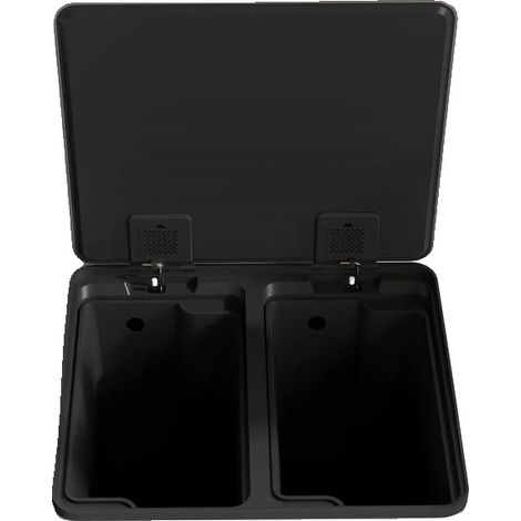 Küchenabfallbehälter, Duale Kammer, 20L Kapazität für jeden Behälter, Soft-Close Deckel, Robustes Edelstahl, Abmessungen: 41,8 x 36,7 x 58 cm (1/5)