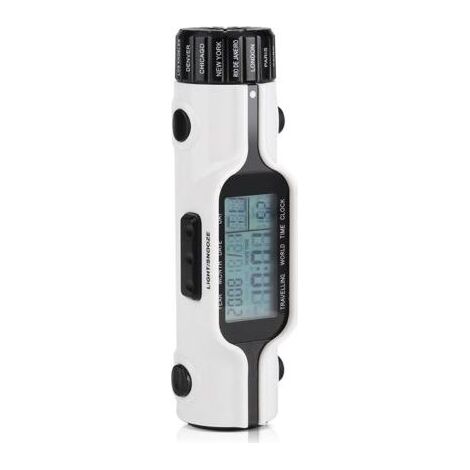 Digitale LED-Reisetaschenlampe mit Anzeige verschiedener Zeitzonen, für Reisen – mit Thermometer und Hintergrundbeleuchtung (1/5)