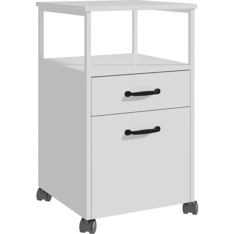 Rollbarer aktenschrank mit 2 schubladen mobile buroaufbewahrung