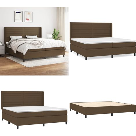 Boxspringbett mit Matratze Dunkelbraun 200x200 cm Stoff - Boxspringbett - Doppelbett - Bettenrahmen - Lattenrost - Matratze - Home & Living