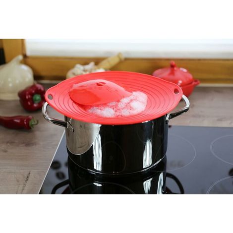 Couvercle de protection contre les débordements, idéal pour les casseroles d'un diamètre de 16 à 28 cm, (1/5)