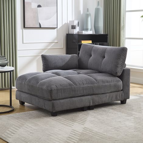 Sillón reclinable 1 plaza con USB, portavasos y bolsillo lateral, gris DESVIAE (1/5)