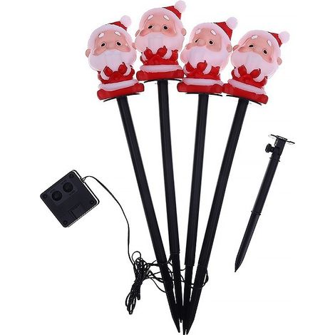 Hot-selling solar-powered outdoor Christmas decorative ground light, waterproof villa lawn light, courtyard landscape light, Santa Claus light (one-to-four) -