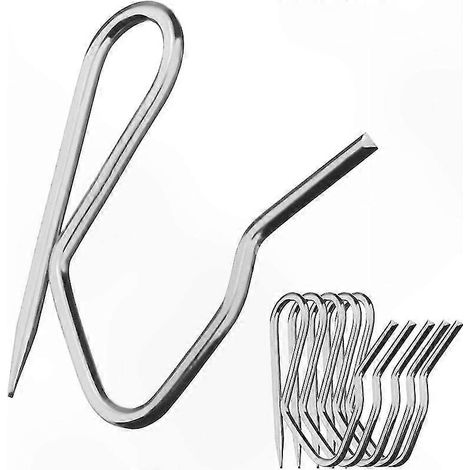 Silberne Metall-Gardinenhaken mit Clips und Haken, 50-teiliges Set für einfache Montage (1/5)