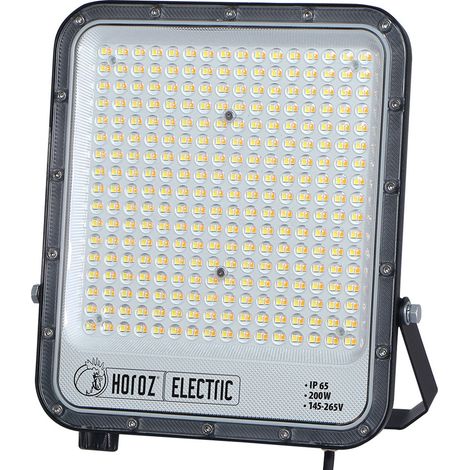 Projecteur LED extérieur 200W 26000 lm IP65 noir – 3 couleurs réglables 3000K-6000K – HOROZ (1/5)