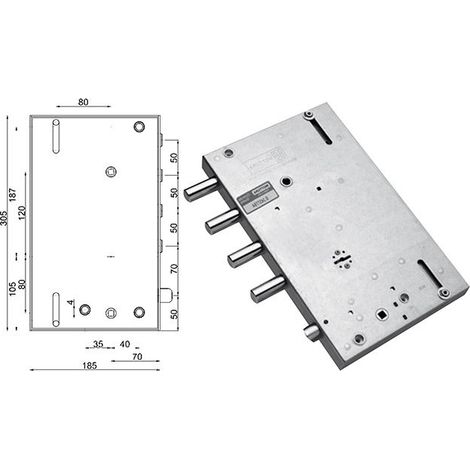 Serratura porta Blindata Sx B 89.561.GS3 MOTTURA