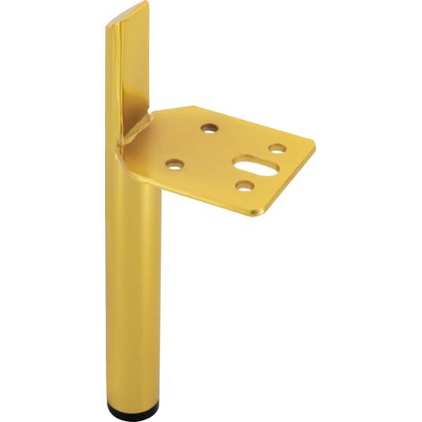 Set di 4 piedini per mobili, lunghi 15 cm, adatti per sostenere tavoli e altri mobili, colore oro. (1/5)