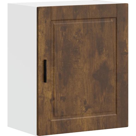 Armoire murale de cuisine design pratique rangement 50 x 31 x 60 cm en bois d'ingénierie chêne fumé (1/5)