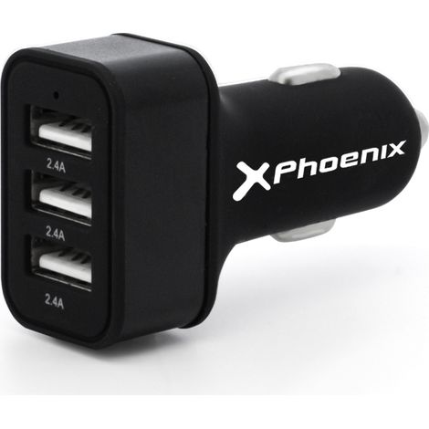 CARGADOR COCHE UNIVERSAL PHOENIX PHCARCHARGER3USB 5V 3 X USB 7.2A NEGRO PHCARCHARGER3USB (1/3)