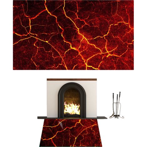 CHIMENEA DE CRISTAL TEMPLADO. DIMENSIONES DE LA BASE: 90 x 52 cm. GRÁFICOS LAVA. (1/5)
